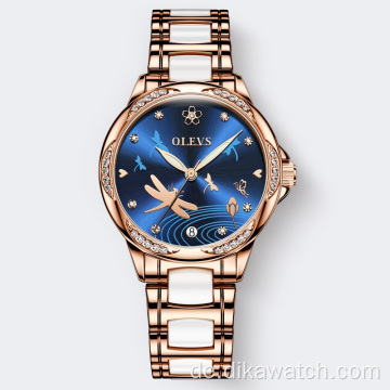 Top-Marke Damenmode Mechanische Armbanduhren Luxus Keramik Edelstahlband Koreanischen Stil Verrückte Automatikuhr Reloj
